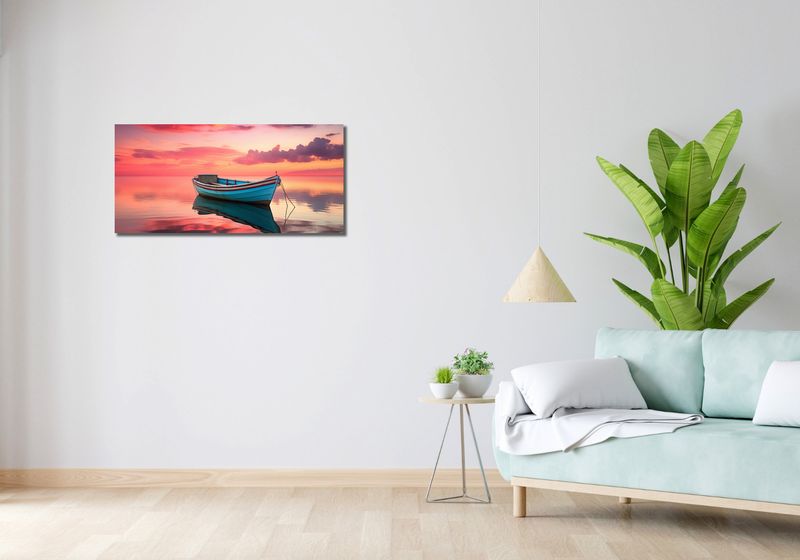 Obraz 90x40cm Spokój przed Połowem zdjęcie 2