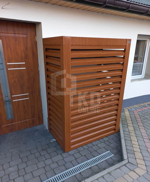 Osłona pompy ciepła 100x60x190 cm ciemny orzech TKD194 zdjęcie 6