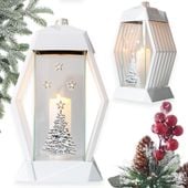 Znicz świąteczny kapliczka lampion Boże Narodzenie biały 35 cm