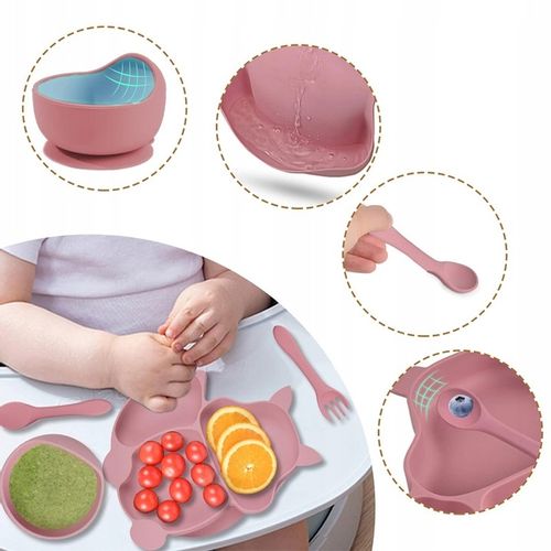 ZESTAW DO KARMIENIA NACZYŃ SILIKONOWE TALERZYK DLA NIEMOWLĄT Z PRZYSSAWKĄ na Arena.pl