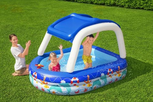 DMUCHANY BASEN DLA DZIECI Z BALDACHIMEM BASENIK Z DASZKIEM BESTWAY na Arena.pl