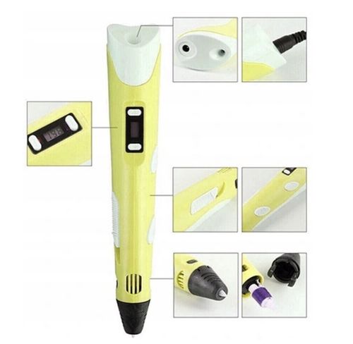 NAJNOWSZY DŁUGOPIS 3D DLA DZIECI DRUKARKA 3D PEN MAGICZNY ŻÓŁTY + WKŁAD 10M na Arena.pl