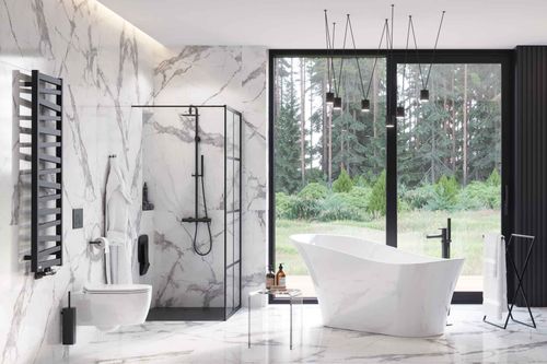 Italic grzejnik łazienkowy 131x50 cm, czarny soft na Arena.pl