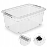 Pojemnik 40L z pokrywą na kółkach zamykany plastikowy box pudełko zabawki
