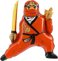 Balon foliowy Ninja czerwony, 90 cm