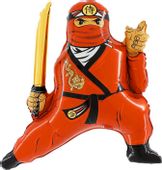 Balon foliowy Ninja czerwony, 90 cm