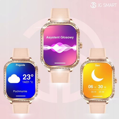 SMARTWATCH DLA KOBIETY DAMSKI ZEGAREK ROZMOWY MENU POLSKIE PULS + 3 PASKI na Arena.pl