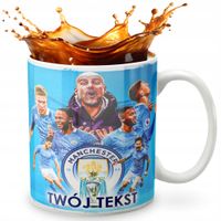 KUBEK 330ml GRAFIKA PREZENT ŚWIĘTA WZÓR - PIŁKA NOŻNA MANCHESTER + IMIĘ