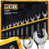 ZESTAW KLUCZY PŁASKICH DWUSTRONNYCH 10 ELEMENTÓW STAL CR-V 6-27 MM JCB