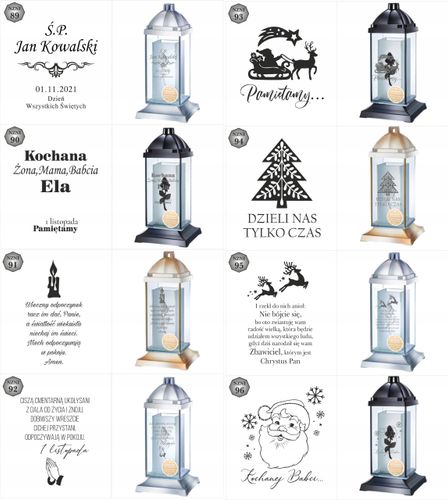 Luksusowy znicz personalizowany cytat grawer z napisem dedykacją inicjałami na Arena.pl