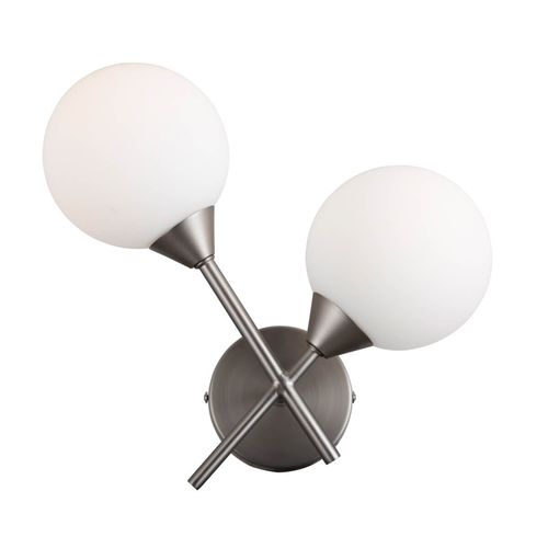 Kinkiet ścienny kulisty Evora WL-55342-2-SN Italux biały srebrny na Arena.pl