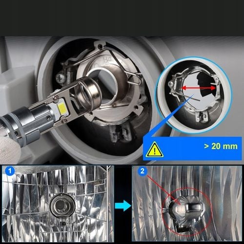 ŻARÓWKI LED H7 30000lm RETRIFY S&D PROJECTOR 100% IDEALNE ODCIĘCIE SOCZEWKA na Arena.pl