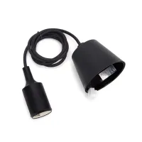 Oprawka żarówki E27 z przewodem 2x0,75mm² czarna praktyczna i trwała