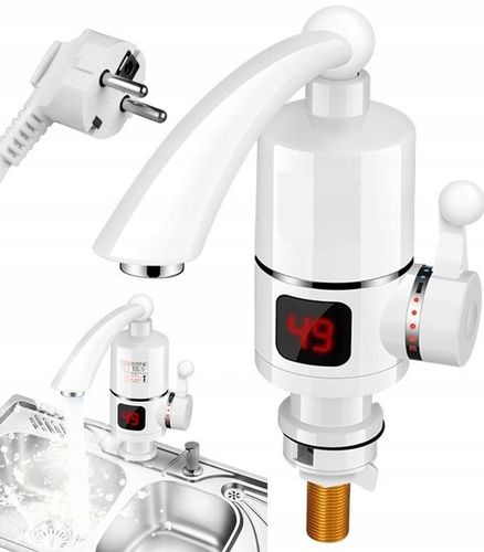 PRZEPŁYWOWY PODGRZEWACZ DO WODY ELEKTRYCZNY LCD FLEX OBROTOWY KRAN 3000W na Arena.pl