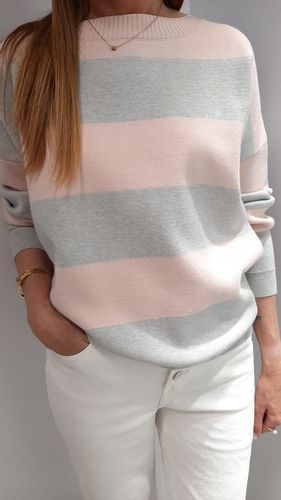 COCOMORE Sweter Pasy Szary + Różowy NEW na Arena.pl