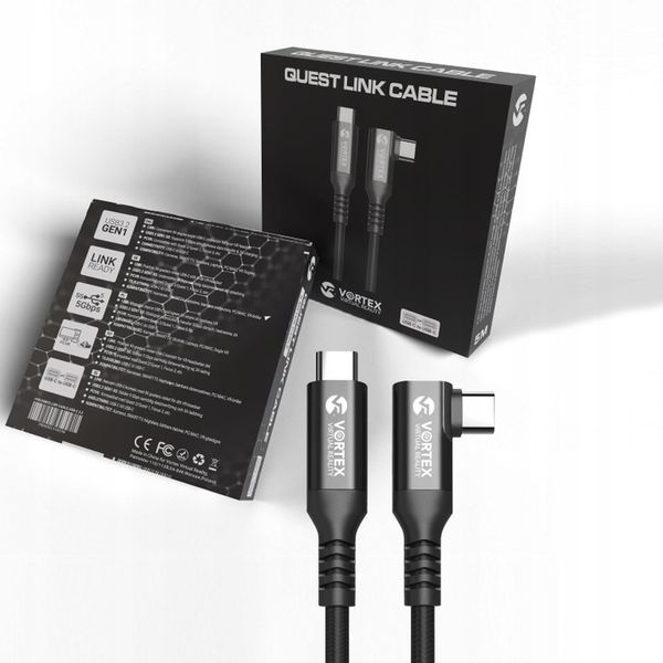 Kabel 5m od VortexVR USB-C do Meta Quest Link | do Quest 3S Quest 3 Quest 2 zdjęcie 2