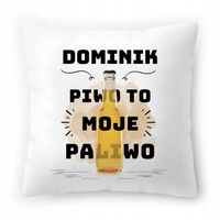 Poduszka Dla Dominika Na Urodziny Ze Zdjęciem Na Prezent Biała 40X40 Cm