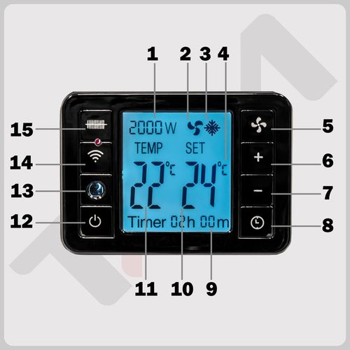 GRZEJNIK ELEKTRYCZNY KONWEKTOROWY TERMOSTAT FARELKA MOC 2000W WIFI 4 na Arena.pl