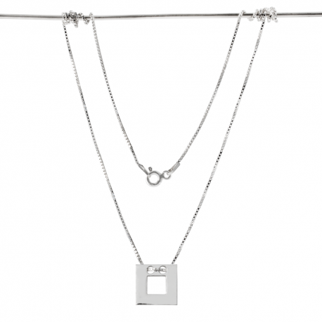 SREBRNY NASZYJNIK GWIAZD KWADRAT Z DZIURKĄ CELEBRYTKA PRÓBA SREBRA 925 GRAWER GRATIS zdjęcie 2