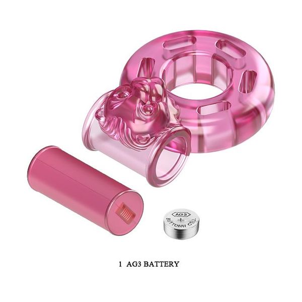 BAILE - Vibrating Cock Ring Bear Pink zdjęcie 5