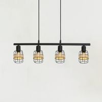 Industrialna LAMPA wisząca INDIANA 5284 Rabalux druciany zwis 4-punktowy do przedpokoju czarny