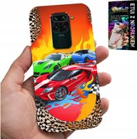ETUI DO XIAOMI NOTE 9 - DLA DZIECI, SAMOCHODY WYŚCIGOWE + SZKŁO
