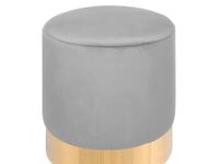 Puf welurowy ø 39 cm szary SOPHIA