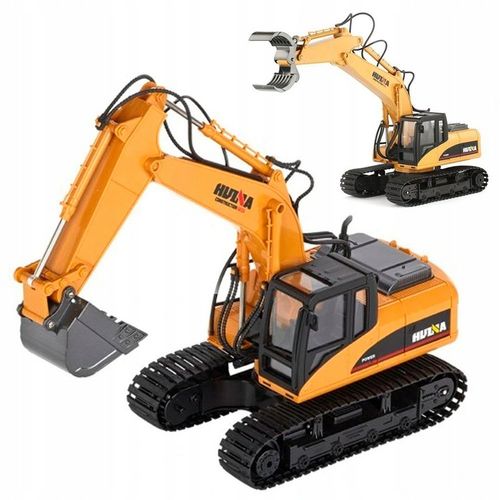 MOCNA KOPARKA ZDALNIE STEROWANA GĄSIENICOWA RC + CHWYTAK 2w1 METAL + PILOT na Arena.pl