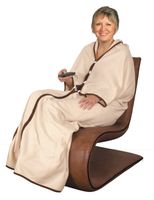 Ponczo kocobluza koc polarowy zapinany narzutka kołdra pled beżowy 2w1