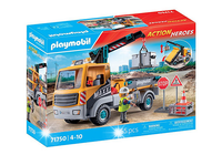 PLAYMOBIL 71750 ACTION HEROES CIĘŻARÓWKA BUDOWLANA Z DŹWIGIEM