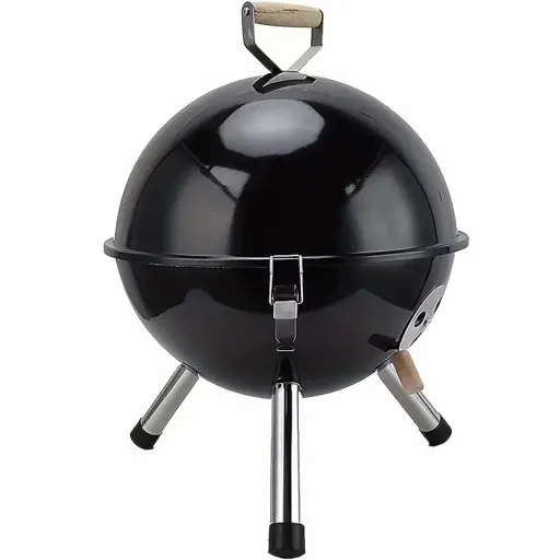 GRILL KOPUŁOWY OGRODOWY ZAMYKANY GRIL Z POKRYWKĄ WĘGLOWY BRYKIET OKRĄGŁY zdjęcie 4