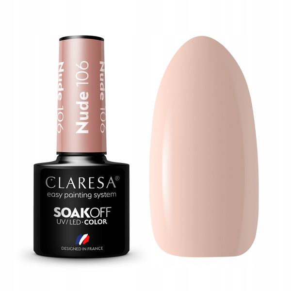 CLARESA Lakier hybrydowy NUDE 106 - 5g zdjęcie 1