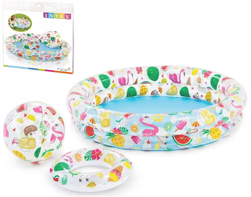 basen dmuchany 122x25+piłka+koło 59460 INTEX na Arena.pl