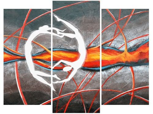 60 90CM OBRAZ 3 ELEM TANIEC PŁOMIENIACH ŚCIENNY DRUK PŁÓTNO na Arena.pl