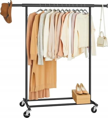 MOBILNY wieszak stojący na ubrania NA KÓŁKACH 45,4x(92-132)x160 na Arena.pl
