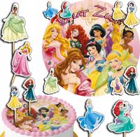 ZESTAW OPŁATEK NA TORT 20CM + TOPPERY PAPIEROWE - KSIĘŻNICZKI 15CM 18CM