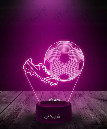 Lampka Nocna 3D LED Dla Dzieci Piłka Nożna Korki Twój Napis Imię Prezent na Arena.pl
