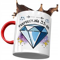 Kubek Czerwony Na Urodziny 33 33Cie 33-Cie Prezent Z Nadrukiem Ze Zdjęciem