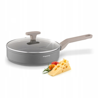 Marmurowa PATELNIA GŁĘBOKA na INDUKCJĘ patelnia Z POKRYWKĄ 24cm Pancetta