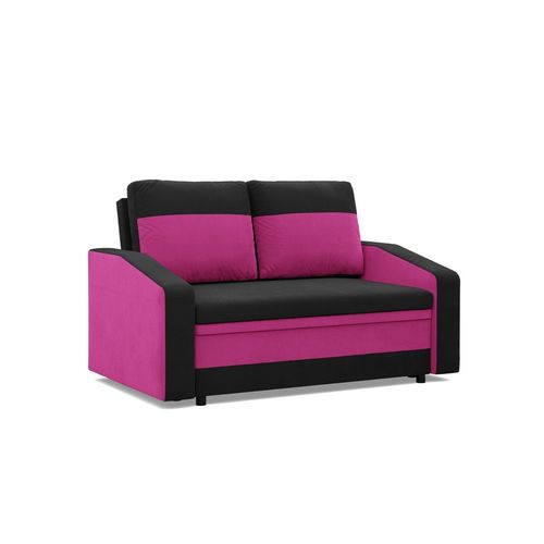 Sofa rozkładana, mikrofaza, AURELO, 148x87x90 cm, różowy | TYLETEGOTU na Arena.pl