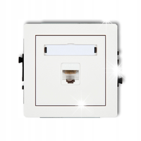 GNIAZDO KOMPUTEROWE 1x RJ45 UTP KAT. 5e KARLIK DECO 25DGK-1 BIAŁY MAT