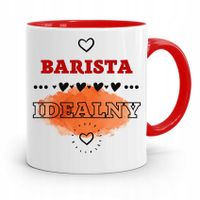 Dla Baristy Baristki Kawiarki Kubek Czerwony Z Nadrukiem Ze Zdjęciem
