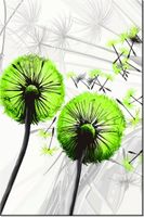 100 70CM OBRAZ PŁÓTNO DMUCHAWCE KOLORZE LIMONKI PŁÓTNO RAMA