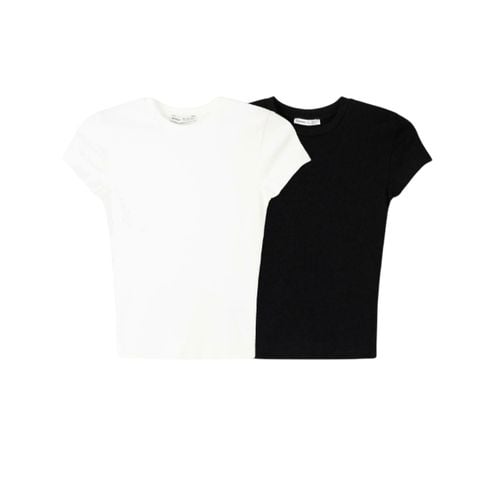Bershka SHORT SLEEVE ROUND NECK - 2-PACK - Basic T-shirt S na Arena.pl