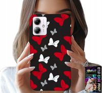 ETUI DO MOTOROLA MOTO G14 - KOKARDKI CZERWONO BIAŁE MYSZKA, WZORY