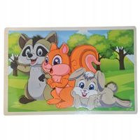 UKŁADANKA PUZZLE DREWNIANA ZWIERZĄTKA 8 dużych elementów 1970/1/4