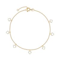 złota delikatna bransoletka z serduszkami - 333 - bxx6393