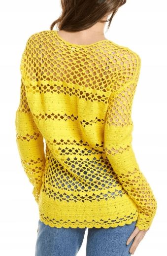 MAJE PULL MANCHES LONG JAUNE ROZMIAR 36 zdjęcie 3