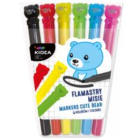 FLAMASTRY MISIE 6 KOLORÓW KIDEA HIT!!!