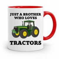 Kubek Czerwony Dla Brata Who Loves Tractors Z Nadrukiem Ze Zdjęciem